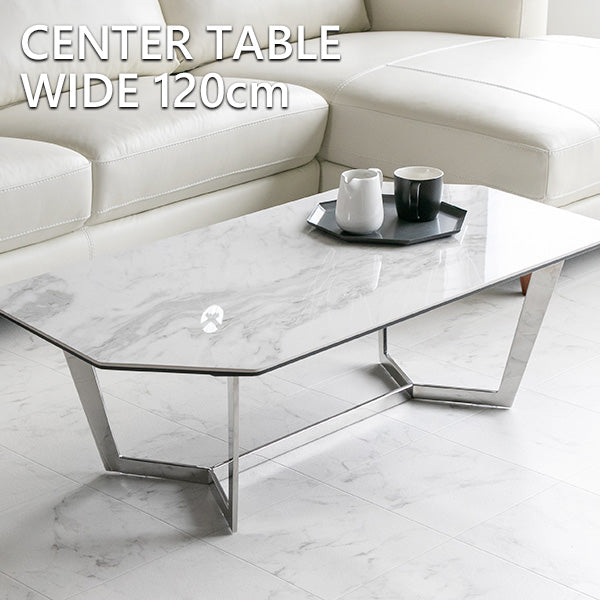センターテーブル セラミック 大理石柄 ローテーブル 長方形 幅120㎝